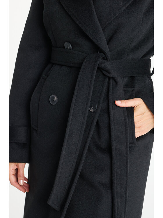 Salme Salme Płaszcz wełniany Carmen Czarny Regular Fit