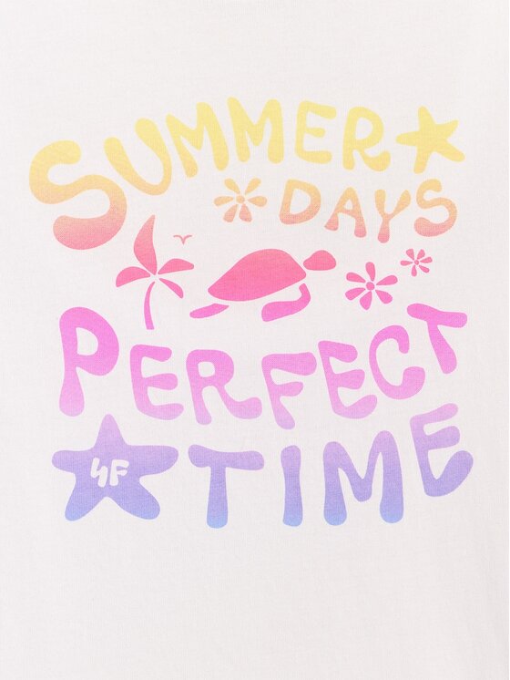 4F 4F T-Shirt POOLSIDE CLUB Biały Regular Fit