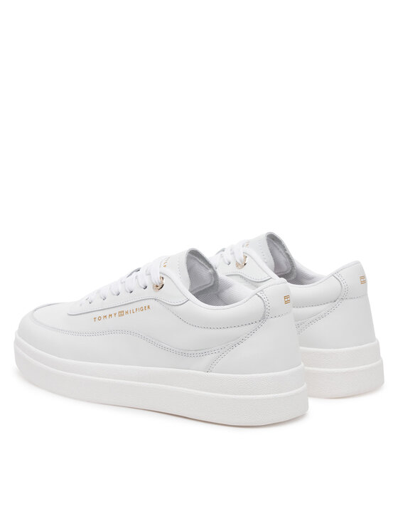 Tommy Hilfiger Tommy Hilfiger Laisvalaikio batai Modern Court Sneaker Lthr FW0FW08800 Balta