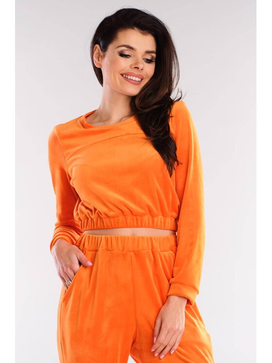 Awama Awama Bluzka A421 Pomarańczowy Basic Fit