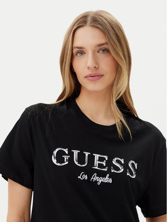Guess Guess Marškinėliai V5GI09 K9RM1 Juoda Regular Fit