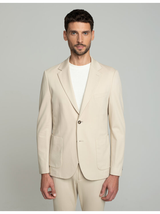 Borgio Borgio Marynarka cintano Beżowy Slim Fit