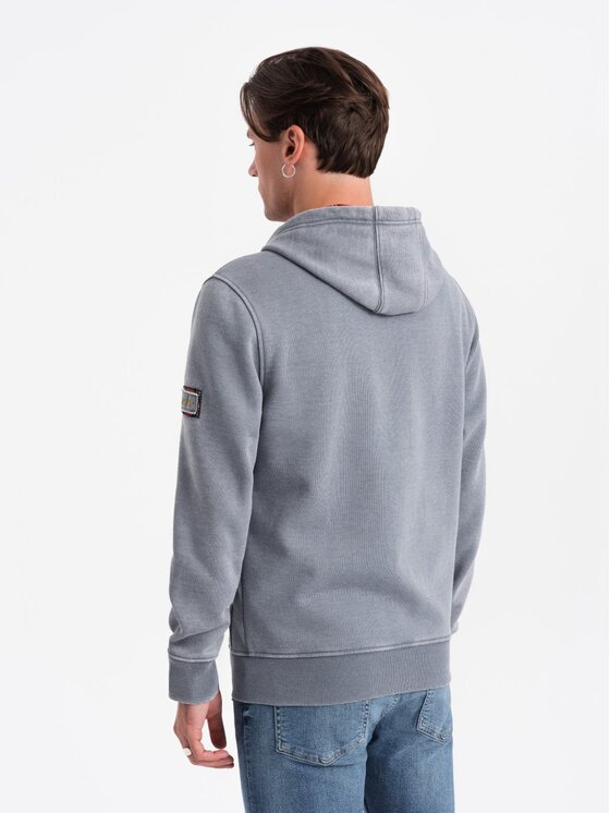 Ombre Ombre Mikina OM-SSDS-0110 Modrá Regular Fit