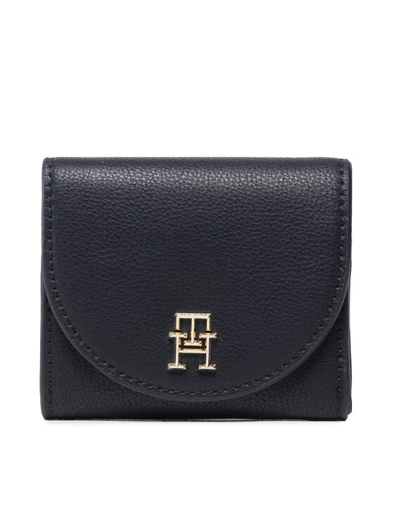 Mały Portfel Damski Tommy Hilfiger, Granatowy, Life Med Wallet AW0AW13627
