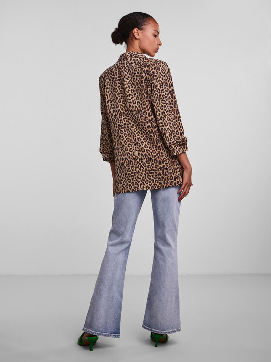 Pieces Pieces Marynarka 17126850 Brązowy Regular Fit