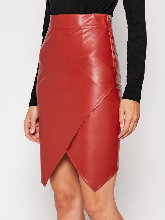Patrizia Pepe Patrizia Pepe Sukňa z imitácie kože 8L0371/A1DZ-R692 Červená Slim Fit