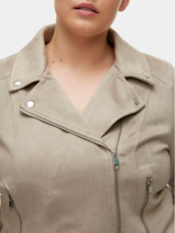 Vero Moda Curve Vero Moda Curve Bunda z imitácie kože Jose 10308583 Sivá Slim Fit