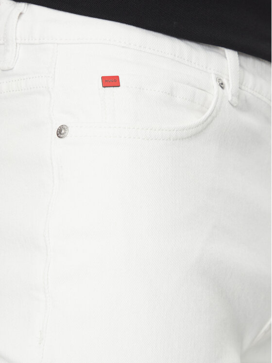HUGO HUGO Szorty jeansowe 50537717 Biały Regular Fit