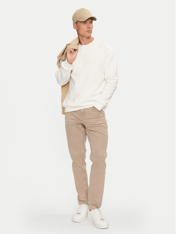 Guess Guess Суитшърт New Aldwin Z4YQ16 K9V31 Екрю Regular Fit