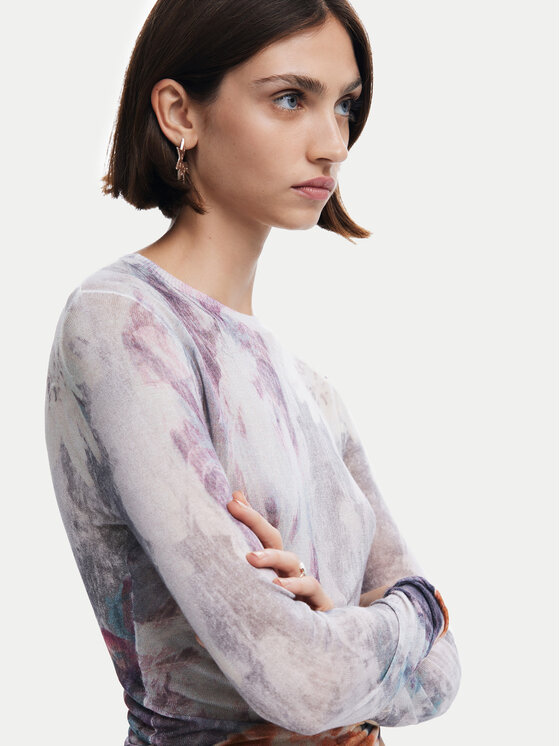 Desigual Desigual Bluse North Bay 24WWJF60 Grau Regular Fit