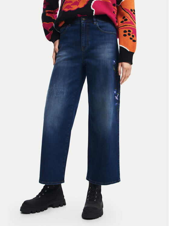 Desigual Desigual Τζιν Aimar 24WWDD18 Σκούρο μπλε Wide Leg