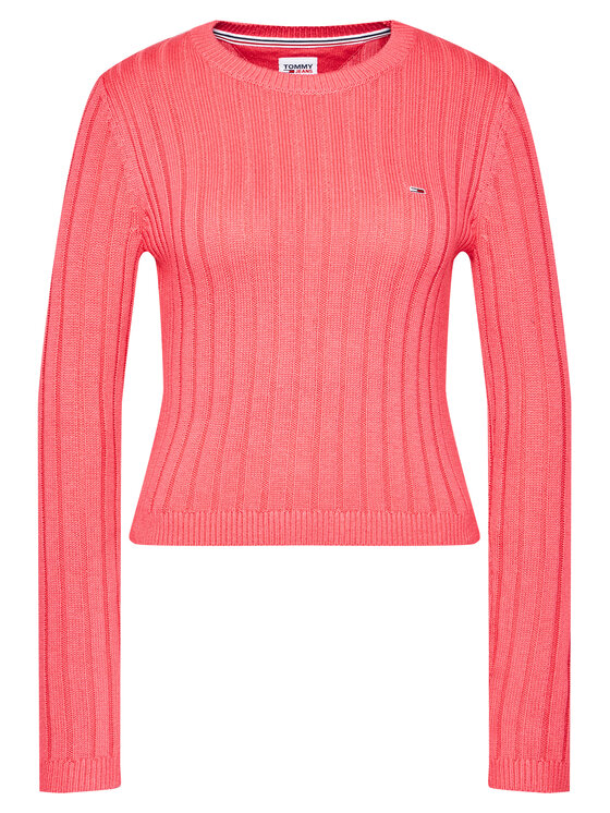 Tommy Jeans Sveter Rib DW0DW09082 Ružová Regular Fit • Modivo.sk