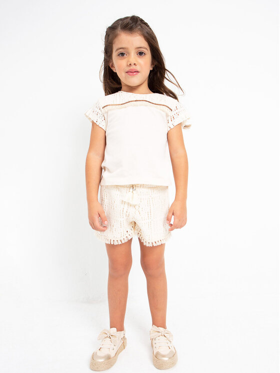 Mayoral Mayoral Pantaloncini di tessuto 3208 Beige