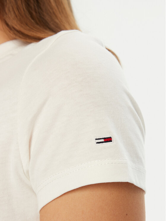 Tommy Jeans Tommy Jeans Marškinėliai Essential DW0DW19447 Balta Slim Fit