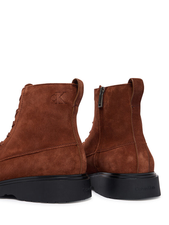 Calvin Klein Calvin Klein Kotníková obuv Combat Ess Lace Up Zip Boot Su YM0YM01371 Hnědá
