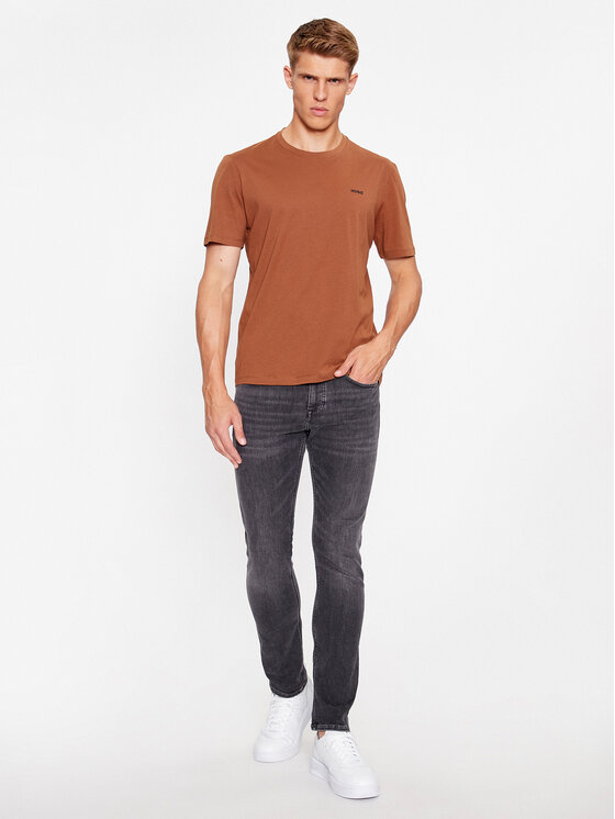 HUGO Hugo Tričko Dero222 50466158 Hnedá Regular Fit