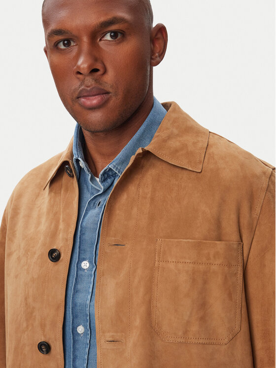 Tommy Hilfiger Tommy Hilfiger Usnjena jakna MW0MW44296 Svetlo rjava Regular Fit