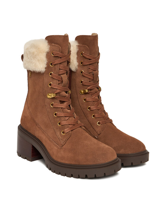 Tommy Hilfiger Tommy Hilfiger Trzewiki Th Shearling Lace Up Boot FW0FW08999 Brązowy