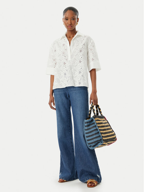LOLA CASADEMUNT LOLA CASADEMUNT Bluzka LS2615055 Biały Relaxed Fit