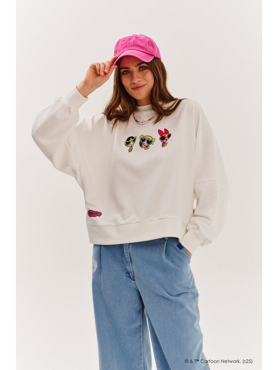 NAOKO NAOKO Mikina Powerpuff Girls Béžová Regular Fit