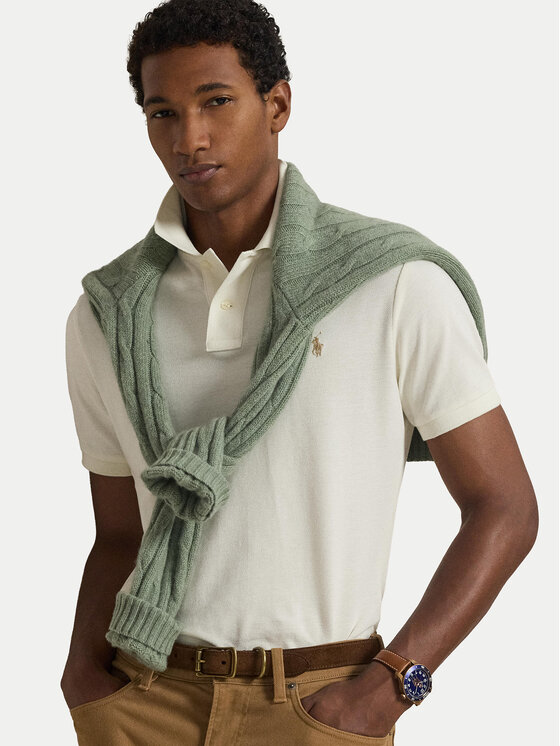 Polo Ralph Lauren Polo Ralph Lauren Polo majica 710680784372 Écru Custom Slim Fit