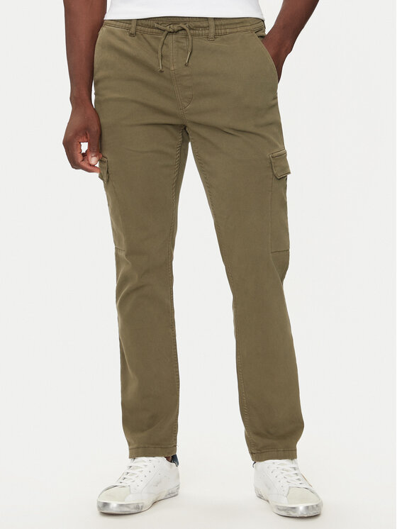 Pepe Jeans Bavlnené nohavice PM211725 Zelená Slim Fit