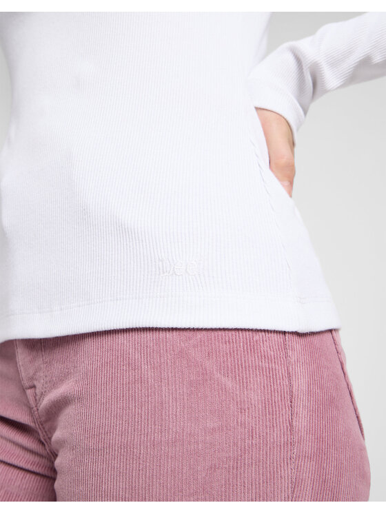 Lee Lee T-shirt LS SQUARE NECK Bianco Slim Fit