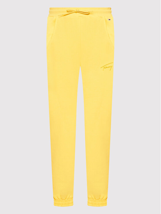 Tommy Jeans Tommy Jeans Spodnie dresowe Signature DW0DW11886 Żółty Relaxed Fit