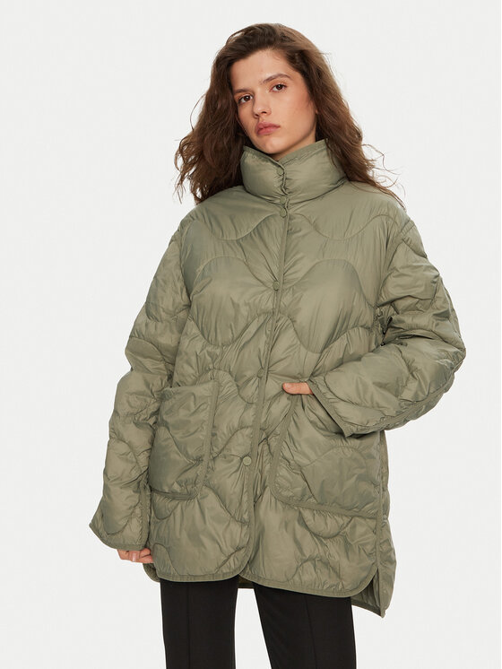Deha Deha Átmeneti kabát D12578 Zöld Relaxed Fit