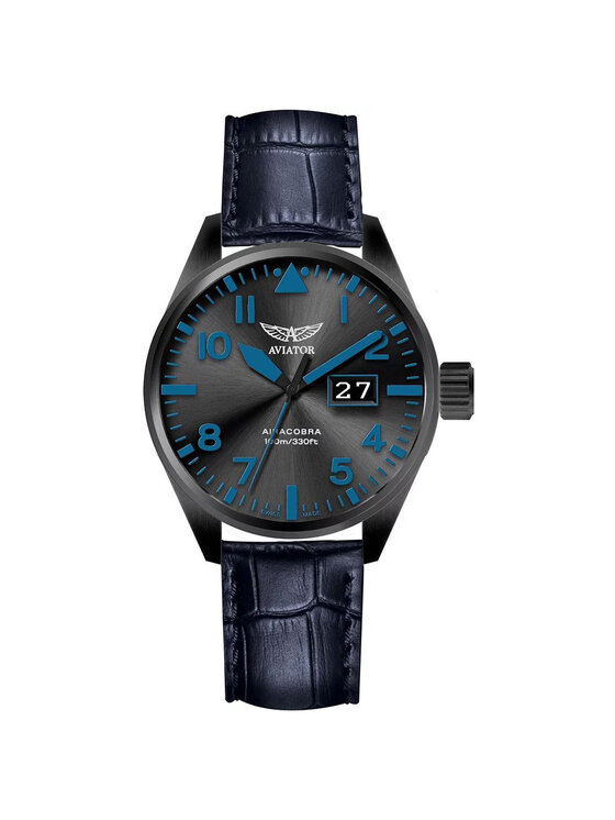 Zegarek Aviator, Niebieski, V.1.22.5.188.4.BLP42