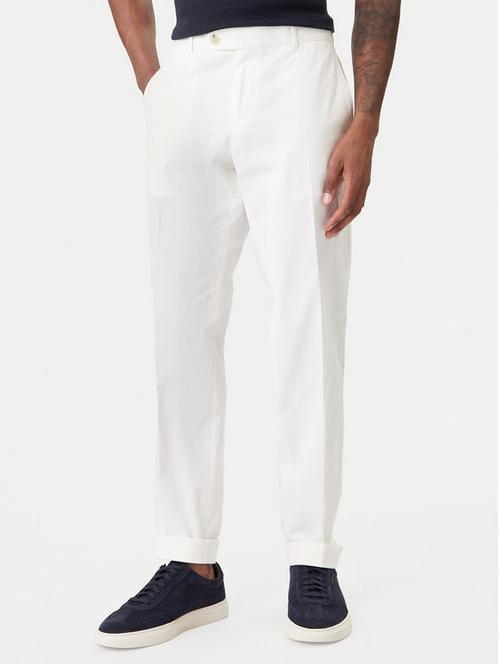 BOSS BOSS Bavlnené nohavice C-Genius 50555035 Biela Regular Fit