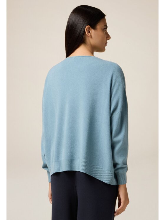 Oltre Oltre Cardigan M045E002031N004 Turchese Baggy Fit