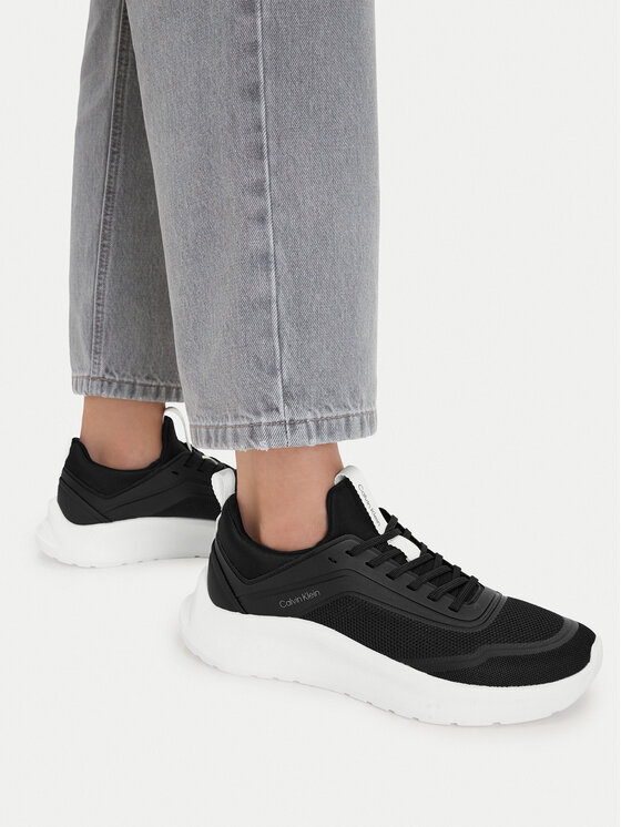 Calvin Klein Sneakers Light Eva Run Sock Mesh Lycra HW0HW03023 Negru