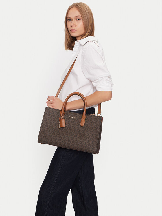 MICHAEL Michael Kors Sac a main Scarlett Medium Signature Logo Satchel 30F4GETS2B Marron Modivo