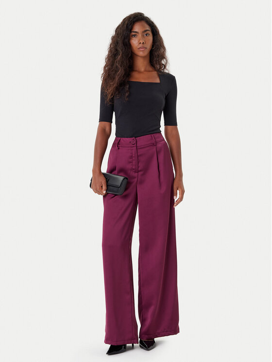 Rinascimento Rinascimento Palazzo hlače CFC0124993003 Tamnocrvena Wide Leg
