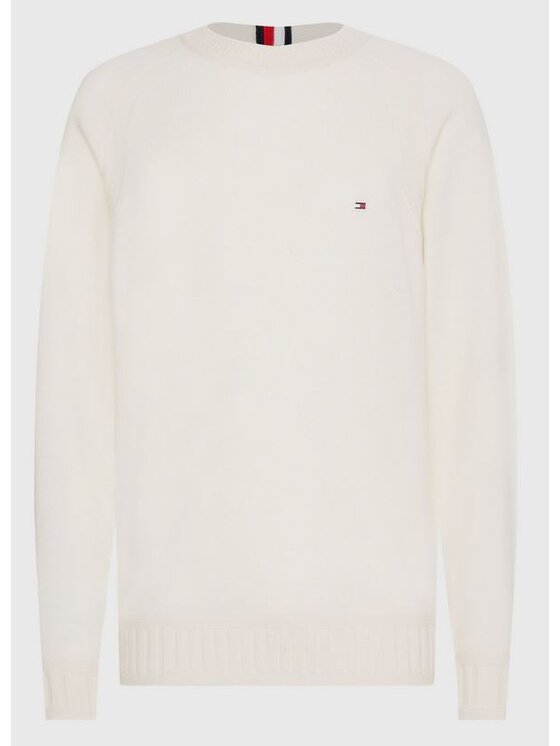 Tommy Hilfiger Tommy Hilfiger Sweter Multi HTR Lambswool Biały Regular Fit