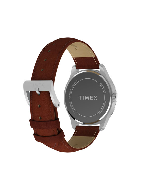 Timex Timex Zegarek Main Street TW2Y16200 Brązowy