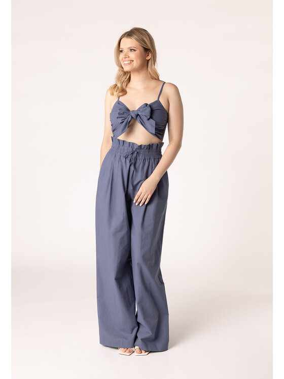 LAURELLA LAURELLA Kalhoty z materiálu LAURELLA 3UL026801 Modrá Regular Fit