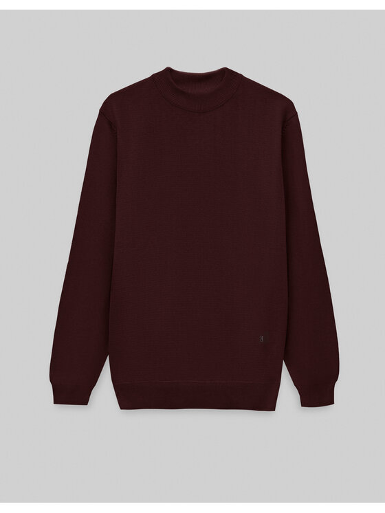 Borgio Borgio Sweter grottole_bd Bordowy Comfort Fit