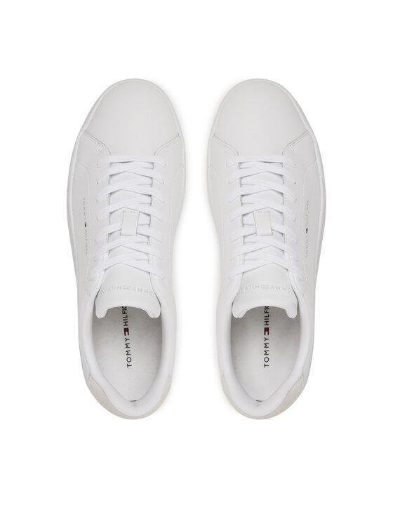 Tommy Hilfiger Tommy Hilfiger Laisvalaikio batai Th Court Lth Detail Ess FM0FM05367 Balta