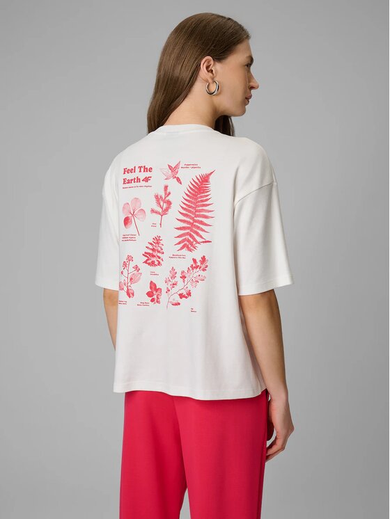4F 4F T-Shirt CAMP Biały Regular Fit
