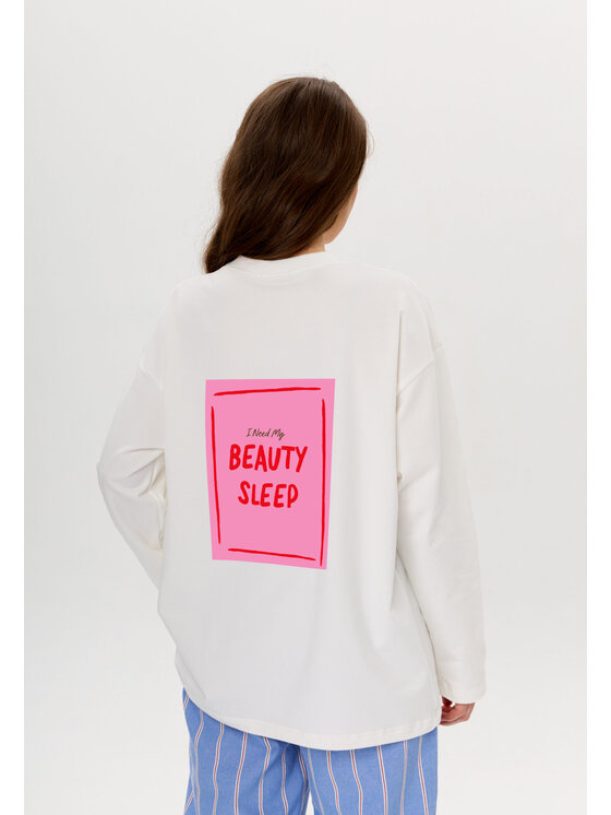 Mirons Mirons Longsleeve Print Biały Oversize