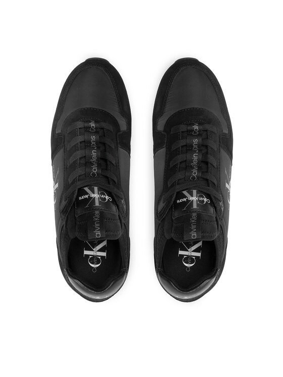 Calvin Klein Jeans Calvin Klein Jeans Snīkeri Runner Sock Laceup Ny-Lth YM0YM00553 Melns