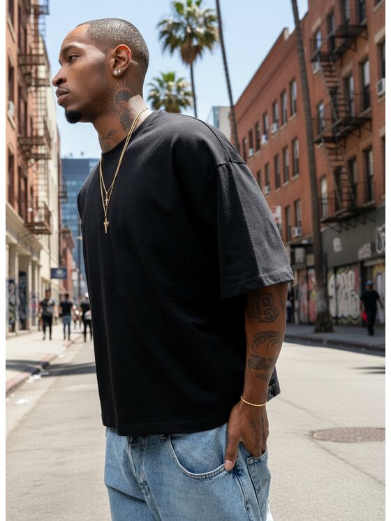 Urban City Urban City T-Shirt 129044 Czarny Boxy Fit