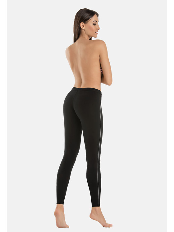 Teyli Teyli Legginsy na fitness bawełniane Athletico Czarny Regular Fit