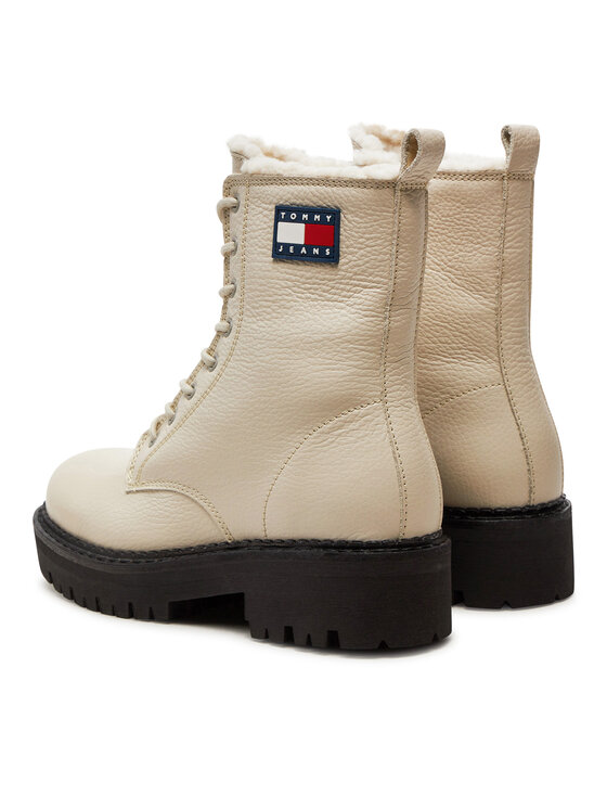 Tommy Jeans Tommy Jeans Šnurovacia obuv Tjw Urban Boot Tumbled EN0EN02317 Béžová