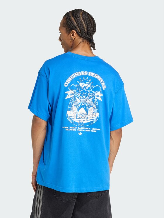adidas adidas T-Shirt 156525 Błękitny Oversize
