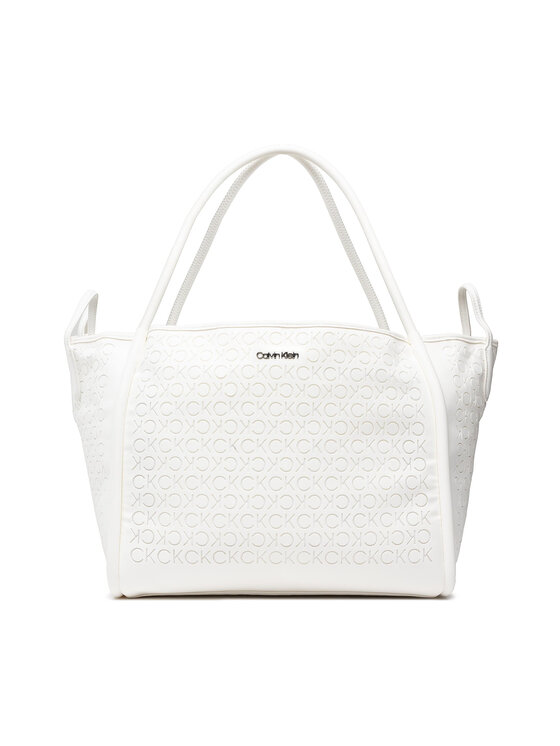 Geantă Calvin Klein Calvin Resort Carry All Bag Mesh K60K609404 White YAF