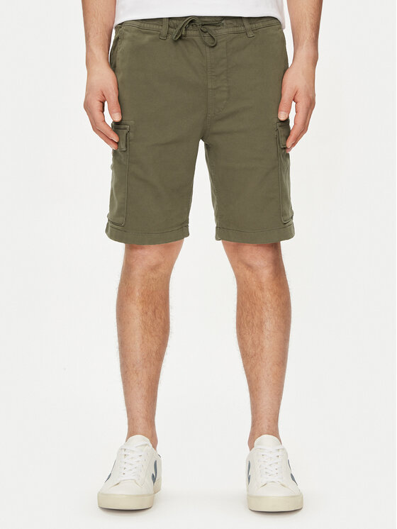 Pepe Jeans Bavlnené šortky Gymdigo Cargo Short PM801077 Kaki Regular Fit