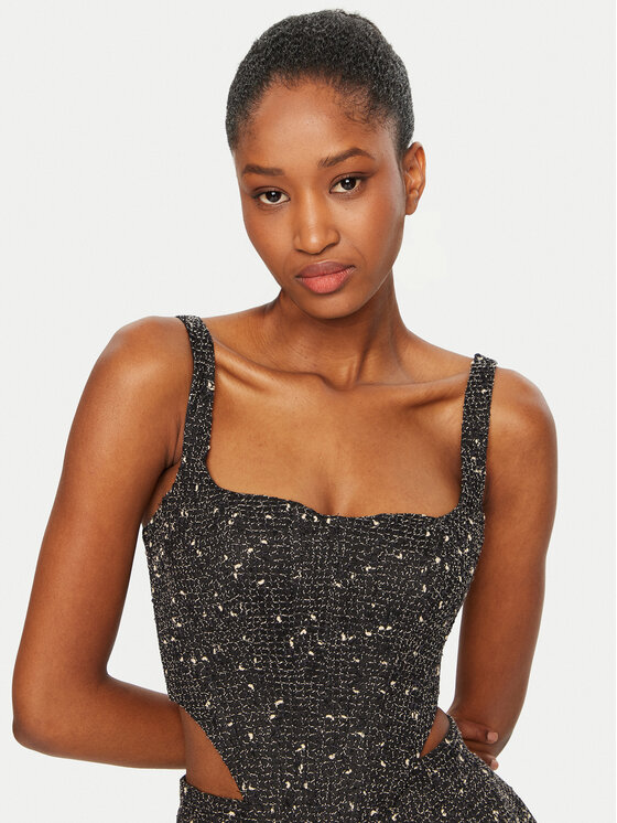Bardot Bardot топ Corset 56865TB3 Черен Slim Fit